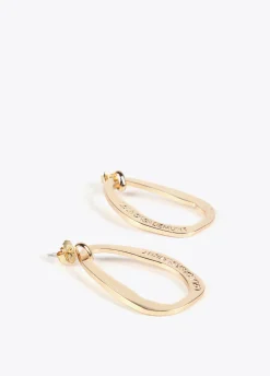 Pendientes óvalo dorado grande