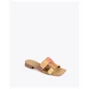 Sandalia plana efecto rafia multicolor
