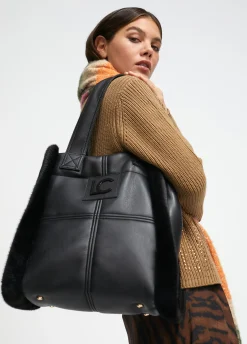 Shopper efecto piel y pelo
