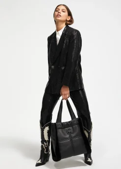 Shopper efecto piel y pelo