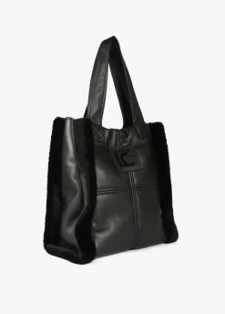 Shopper efecto piel y pelo