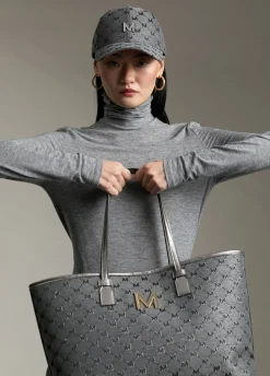 Shopper gris monograma