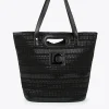 Shopper material trenzado negro