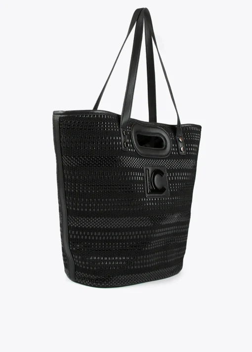 Shopper material trenzado negro