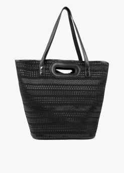 Shopper material trenzado negro