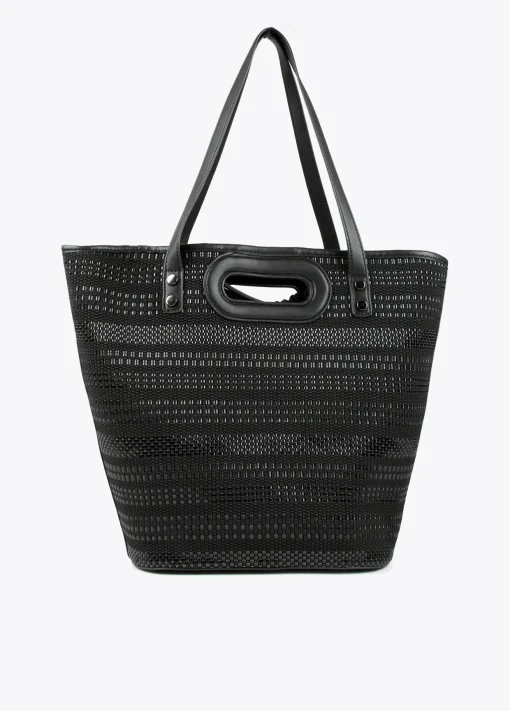 Shopper material trenzado negro