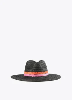 Sombrero efecto ráfia negro