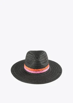 Sombrero efecto ráfia negro