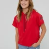 Sudadera manga corta roja de algodón 100%  - Lola Casademunt