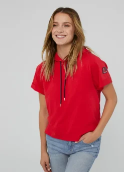 Sudadera manga corta roja de algodón 100%  - Lola Casademunt