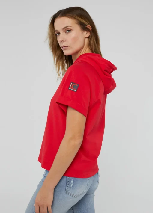 Sudadera manga corta roja de algodón 100%  - Lola Casademunt