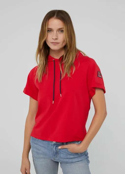 Sudadera manga corta roja de algodón 100%  - Lola Casademunt