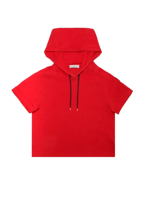 Sudadera manga corta roja de algodón 100%  - Lola Casademunt