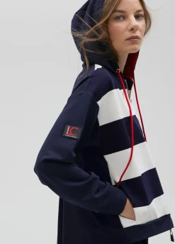 Sudadera rayas bicolor con cierre frontal - Lola Casademunt
