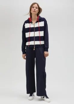 Sudadera rayas bicolor con cierre frontal - Lola Casademunt
