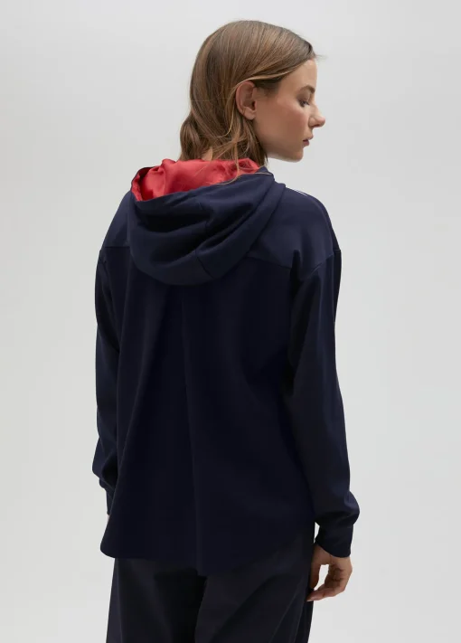 Sudadera rayas bicolor con cierre frontal - Lola Casademunt