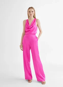 Top satinado con drapeado