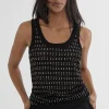 Top semi transparente negro
