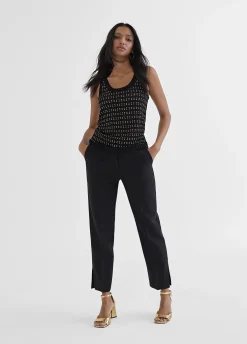 Top semi transparente negro