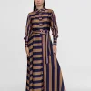 Vestido camisero de rayas