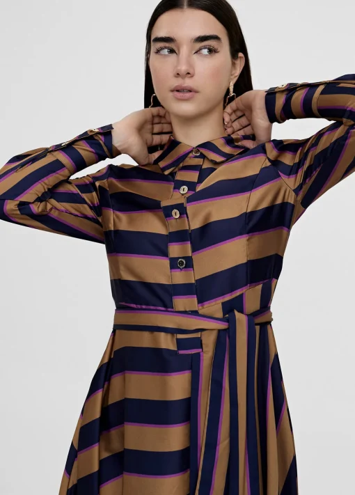 Vestido camisero de rayas