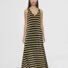 Vestido largo de rayas