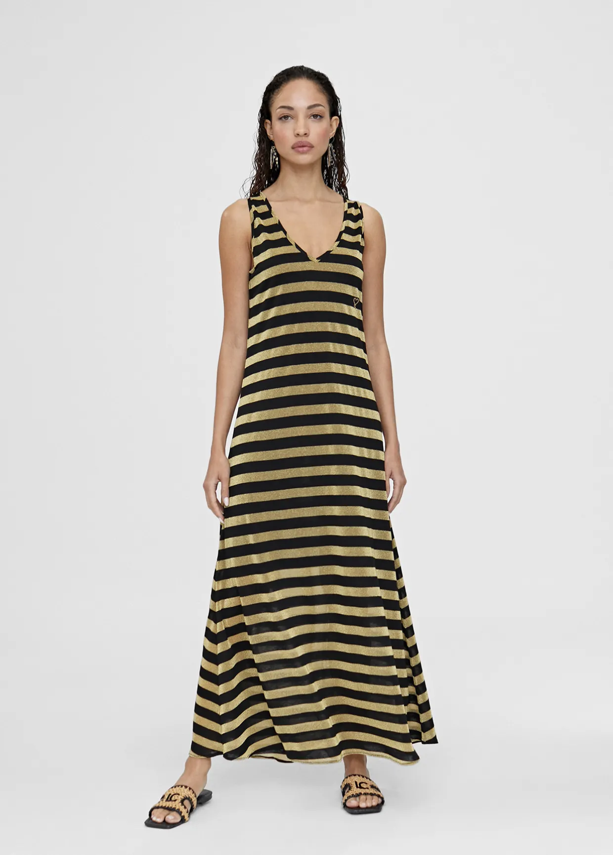 Vestido largo de rayas