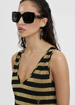 Vestido largo de rayas