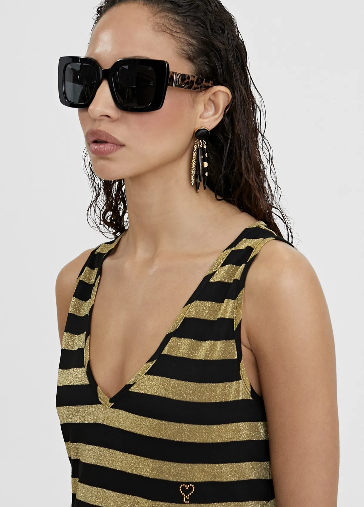 Vestido largo de rayas