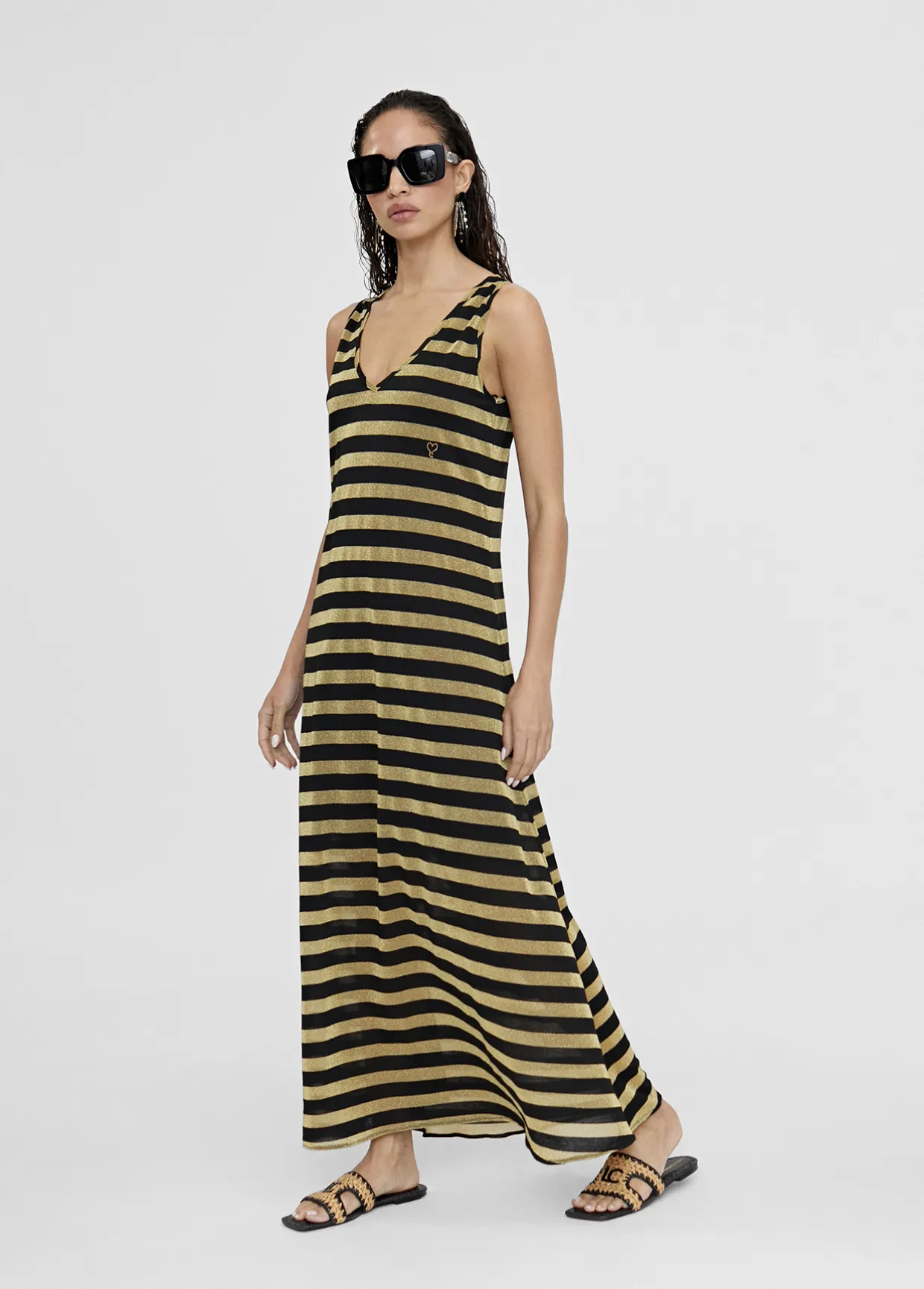 Vestido largo de rayas