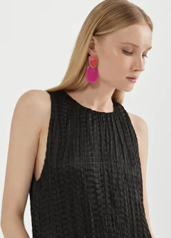 Vestido largo efecto plisado