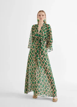 Vestido largo fluido estampado