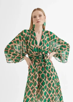 Vestido largo fluido estampado