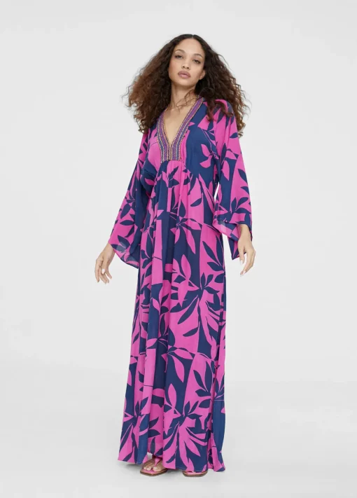 Vestido largo manga japonesa