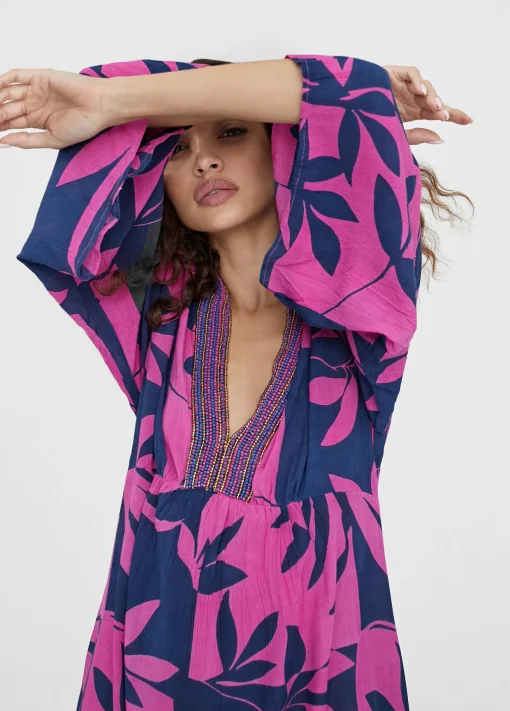 Vestido largo manga japonesa