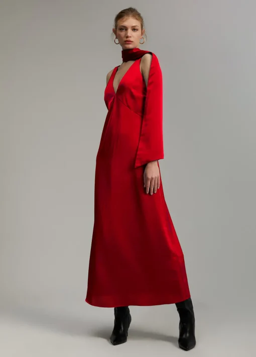 Vestido midi satén