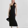 Vestido midi tirante asimétrico