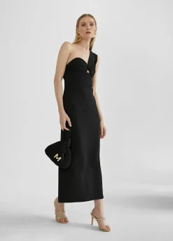 Vestido midi tirante asimétrico