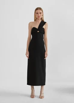 Vestido midi tirante asimétrico