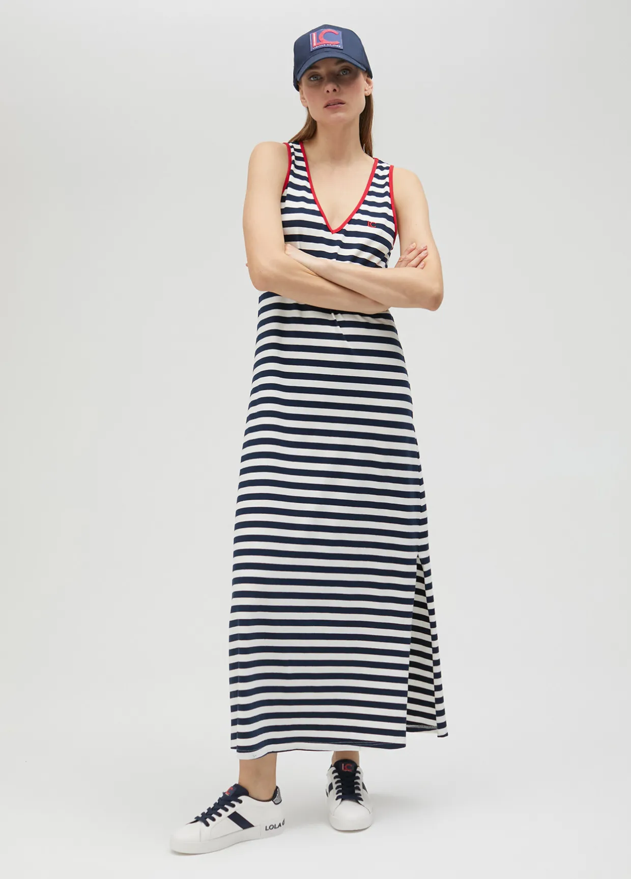 Vestido rayas midi de algodón 100% - Lola Casademunt