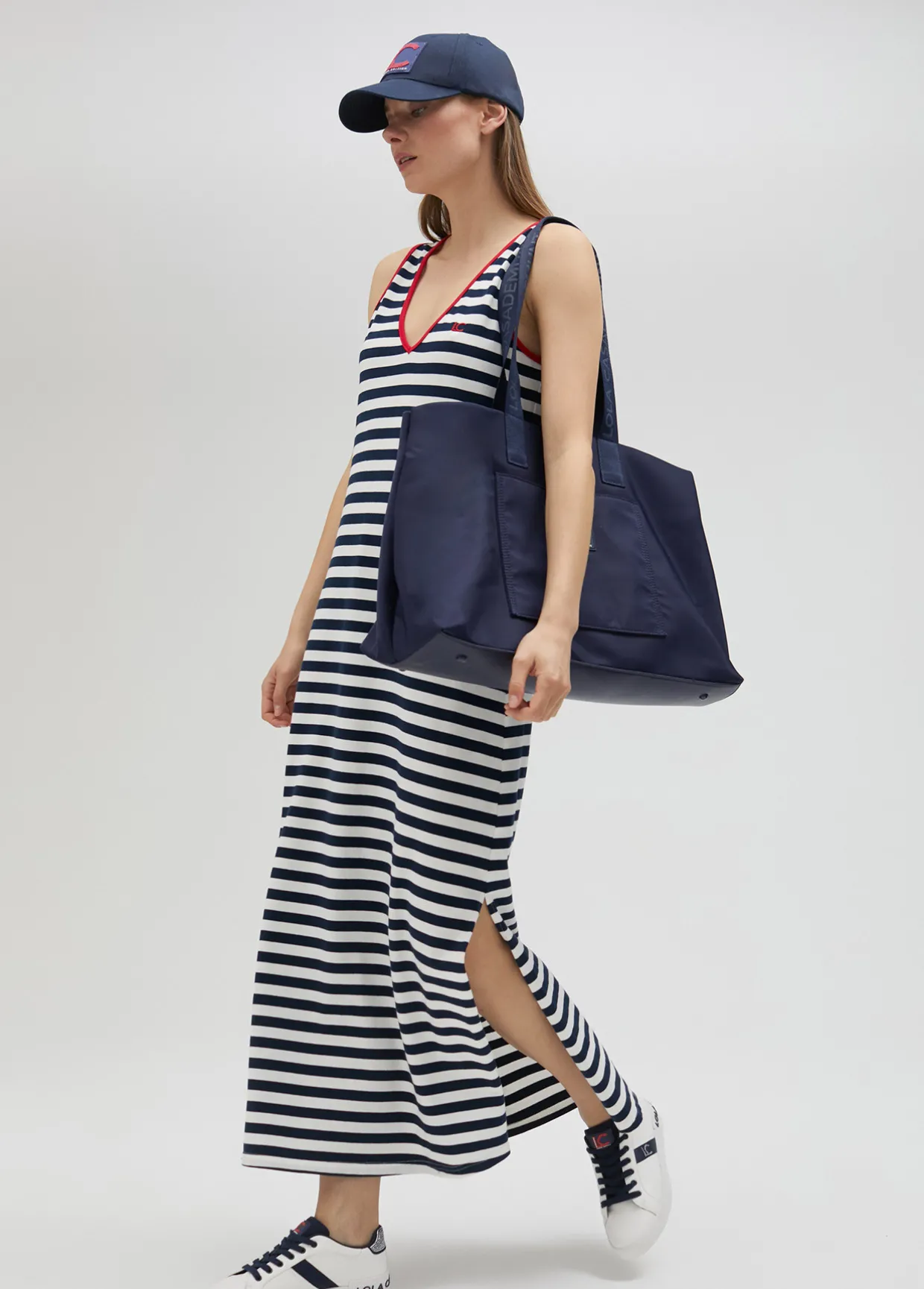 Vestido rayas midi de algodón 100% - Lola Casademunt