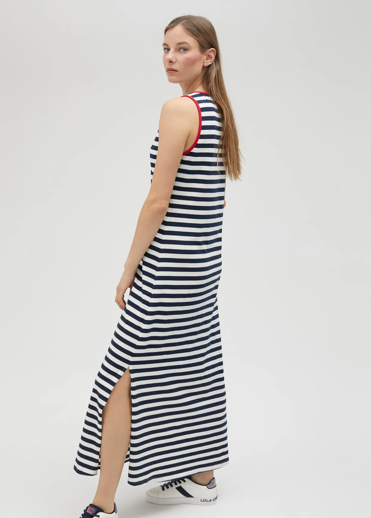 Vestido rayas midi de algodón 100% - Lola Casademunt