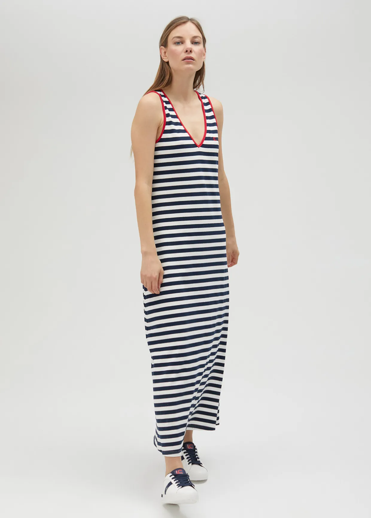 Vestido rayas midi de algodón 100% - Lola Casademunt